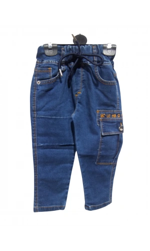 BEL BAĞCIKLI KARGO CEPLİ NAKIŞLI JEANS PANTOLON