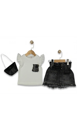 ÇANTALI KOT ETEKLİ KIZ TAKIM