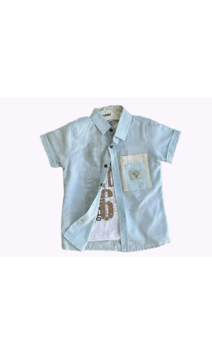 CEP ARMALI TSHIRTLÜ MÜSLİN ERKEK GÖMLEK