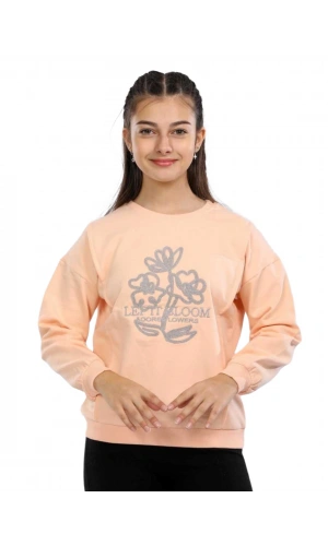 ÇİÇEK NAKIŞLI KIZ SWEATSHIRT