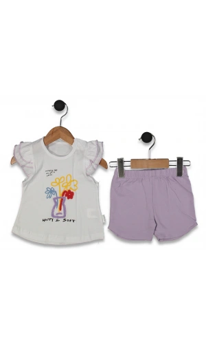 ÇİÇEKLİ ŞORTLU KIZ TAKIM