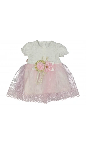 ÇİÇEKLİ TÜLLÜ KIZ ELBİSE