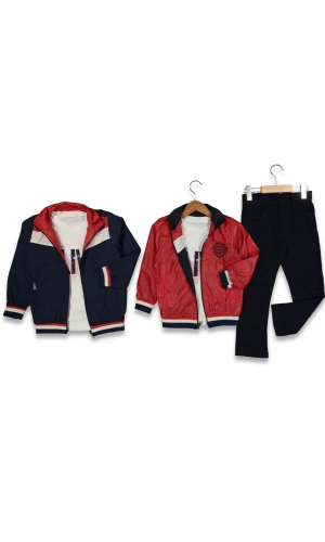 ÇİFT TARAFLI YAĞMURLUKLU 3LÜ ERKEK TAKIM