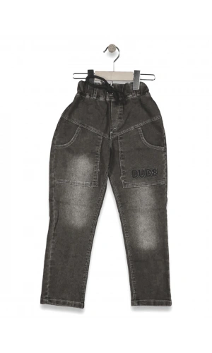 DUDE NAKIŞLI BEL LASTİKLİ JEANS KIZ PANTOLON