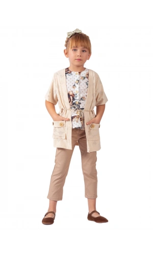 HIRKALI KETEN PANTOLONLU 3LÜ KIZ TAKIM