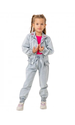 JEANS CEKETLİ 3LÜ KIZ TAKIM