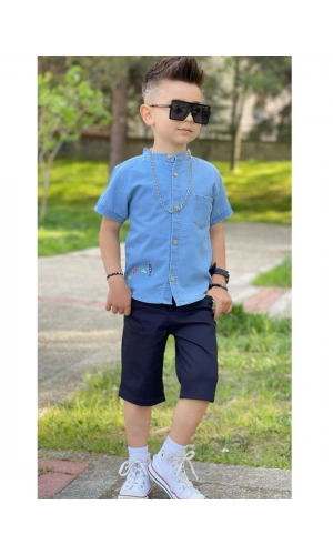 JEANS GÖMLEKLİ KAPRİLİ ERKEK TAKIM