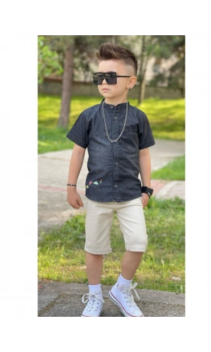 JEANS GÖMLEKLİ KAPRİLİ ERKEK TAKIM