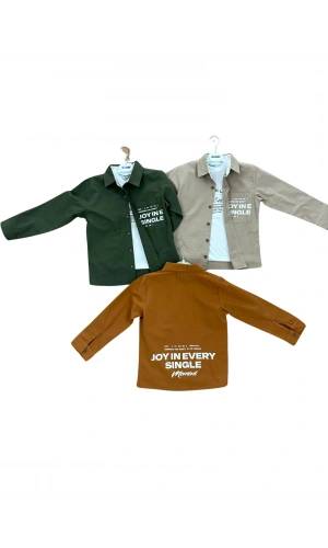 JOYINE BASKILI T-SHIRTLU ERKEK GÖMLEK