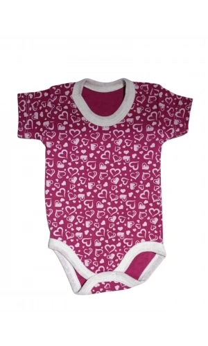KALP DESENLİ KIZ BEBEK BODY