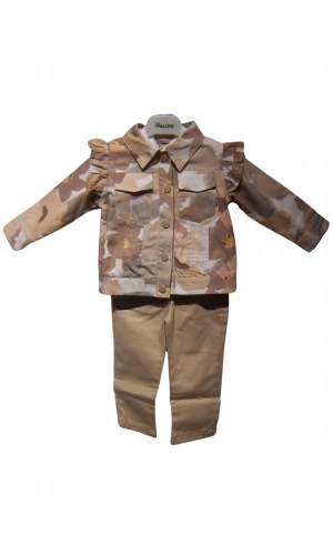 KAMUFLAJ DESENLİ CEKETLİ KIZ TAKIM