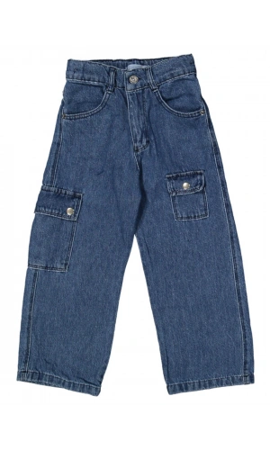 KARGO CEPLİ JEANS KIZ PANTOLON