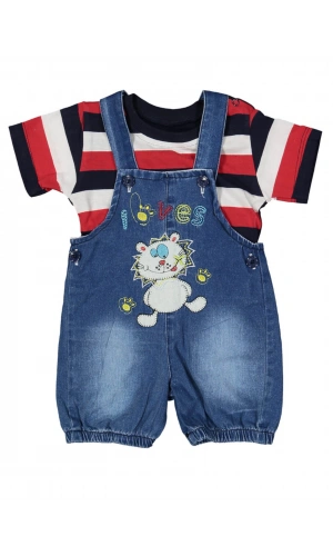 KEDİ NAKIŞLI JEANS BAHÇİVAN TULUM