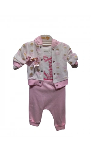 PRİNCESS NAKIŞLI KAPÜŞONLU KIZ TAKIM