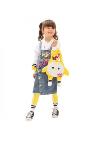 SARI ÇANTALI JİLELİ JEANS KIZ TAKIM