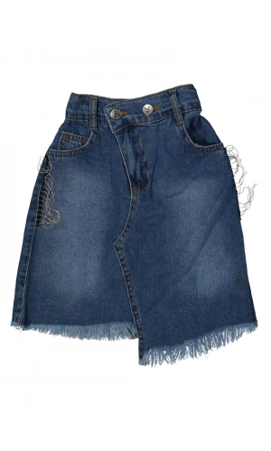 ZİNCİR DETAYLI JEANS ETEK