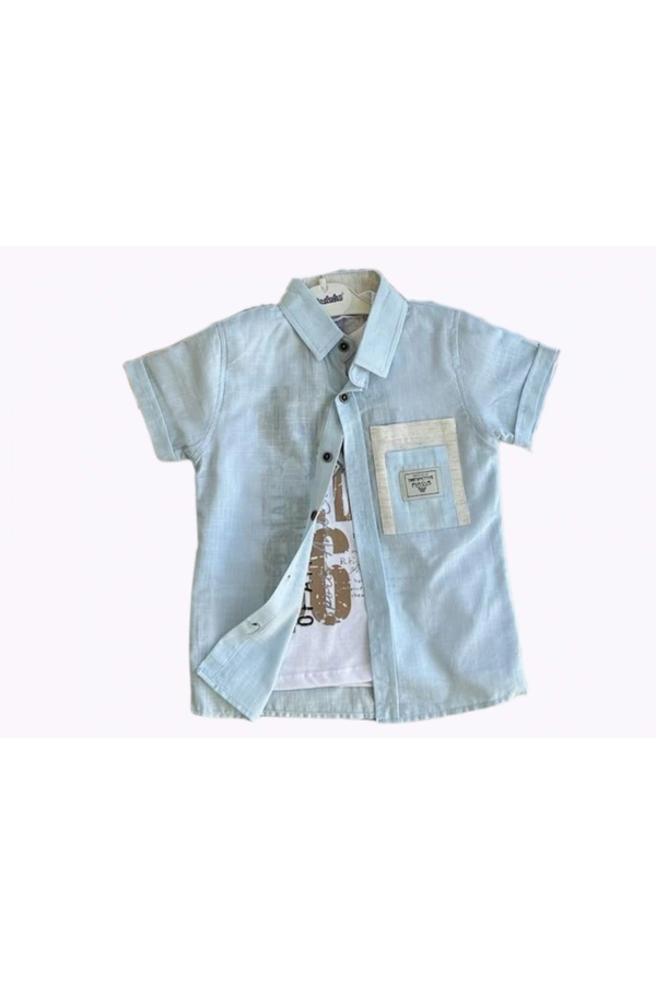 CEP ARMALI TSHIRTLÜ MÜSLİN ERKEK GÖMLEK