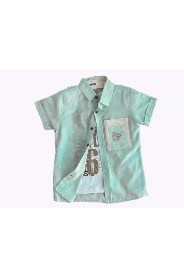 CEP ARMALI TSHIRTLÜ MÜSLİN ERKEK GÖMLEK