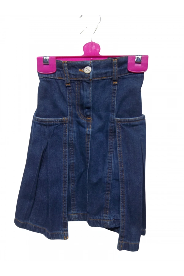 CEPLİ PİLELİ JEANS ETEK