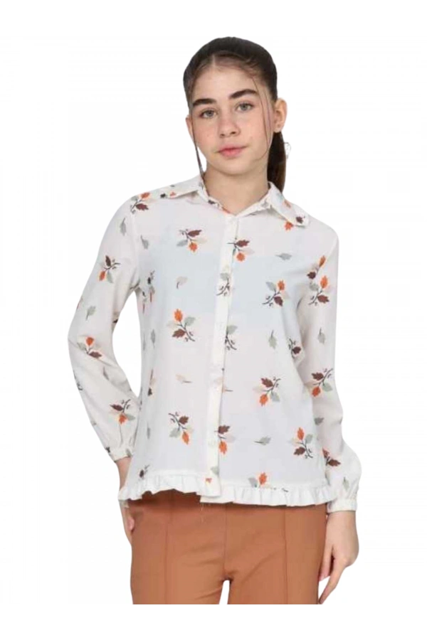 ÇİÇEK DESENLİ ROBA KOL GÖMLEK