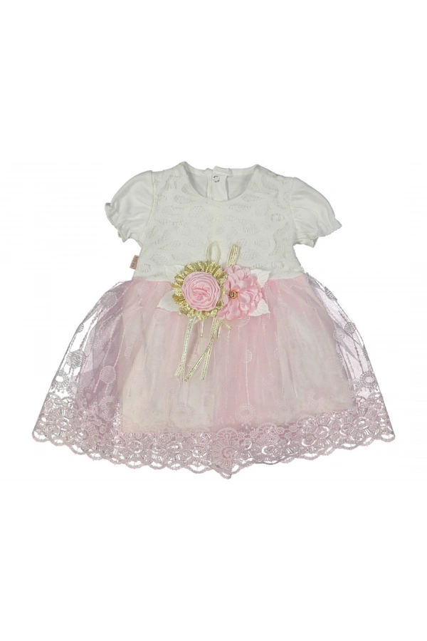 ÇİÇEKLİ TÜLLÜ KIZ ELBİSE
