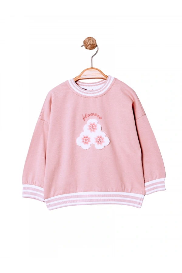 FLOWERS NAKIŞLI KIZ SWEATSHIRT