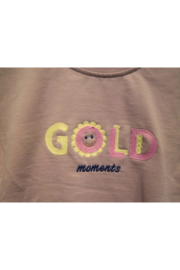 GOLD NAKIŞLI KIZ SWEATSHIRT