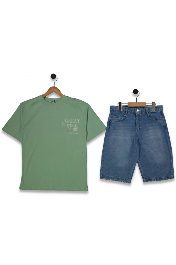 GREAT BASKILI JEANS ŞORTLU ERKEK TAKIM