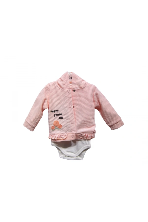 HAPPY PANDA BASKILI KAPÜŞONLU KIZ TAKIM