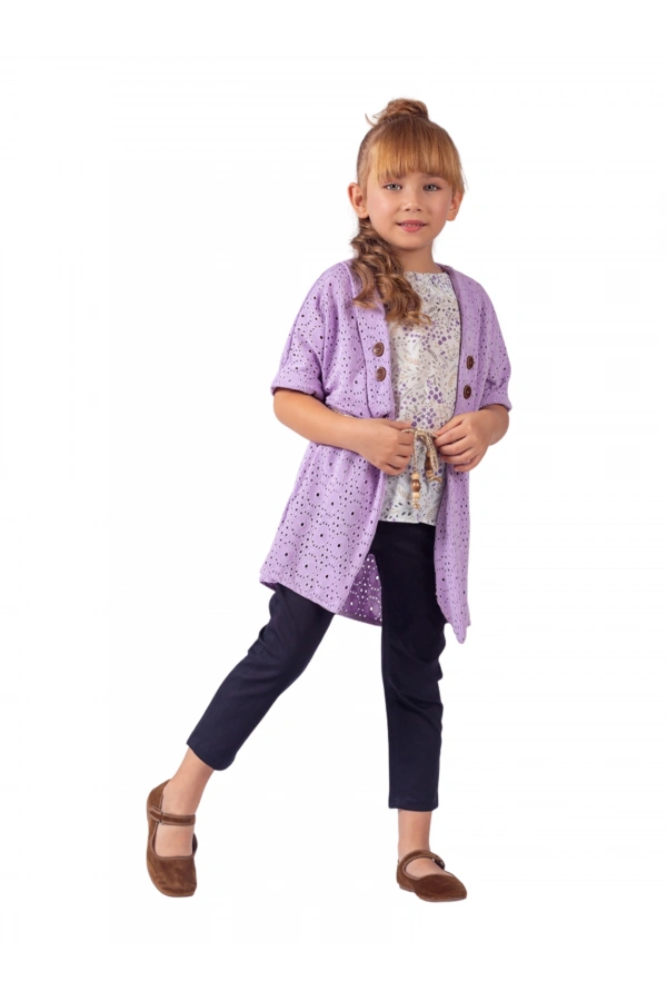 HIRKALI JEANS PANTOLONLU 3LÜ KIZ TAKIM