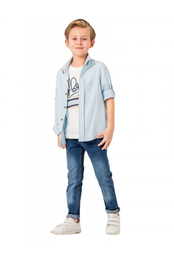 JEANS PANTOLONLU GÖMLEKLİ 3LÜ ERKEK TAKIM