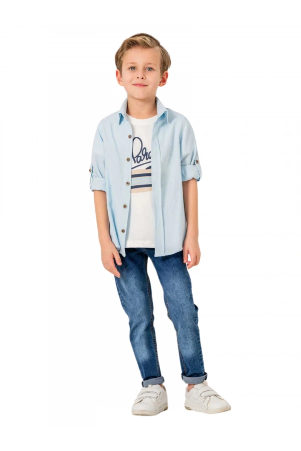 JEANS PANTOLONLU GÖMLEKLİ 3LÜ ERKEK TAKIM