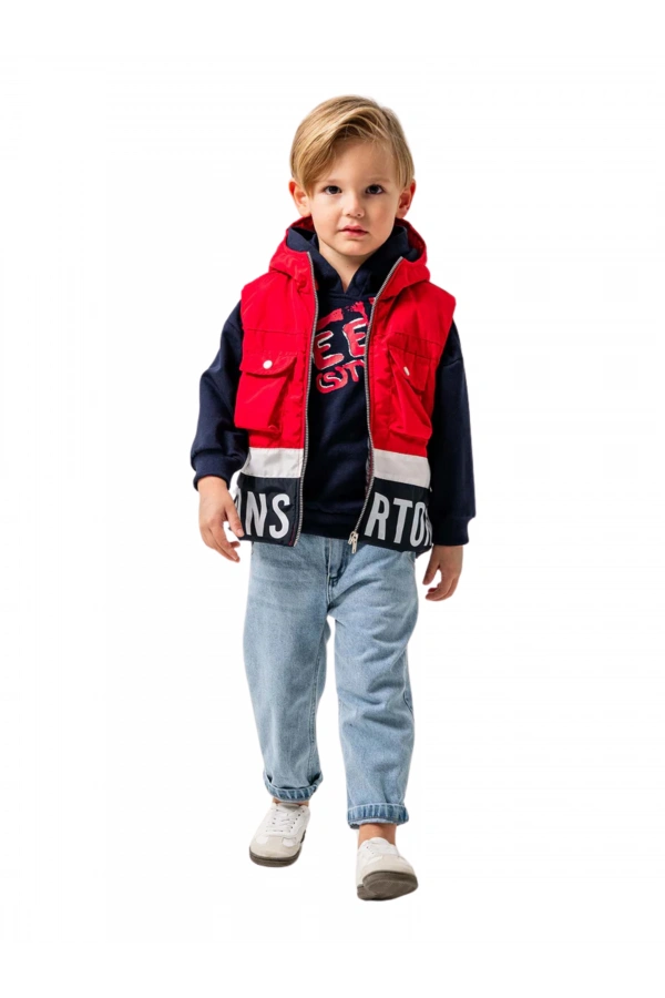 JEANS PANTOLONLU YELEKLİ 3LÜ ERKEK TAKIM