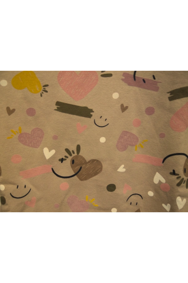 KALP BASKILI KIZ SWEATSHIRT