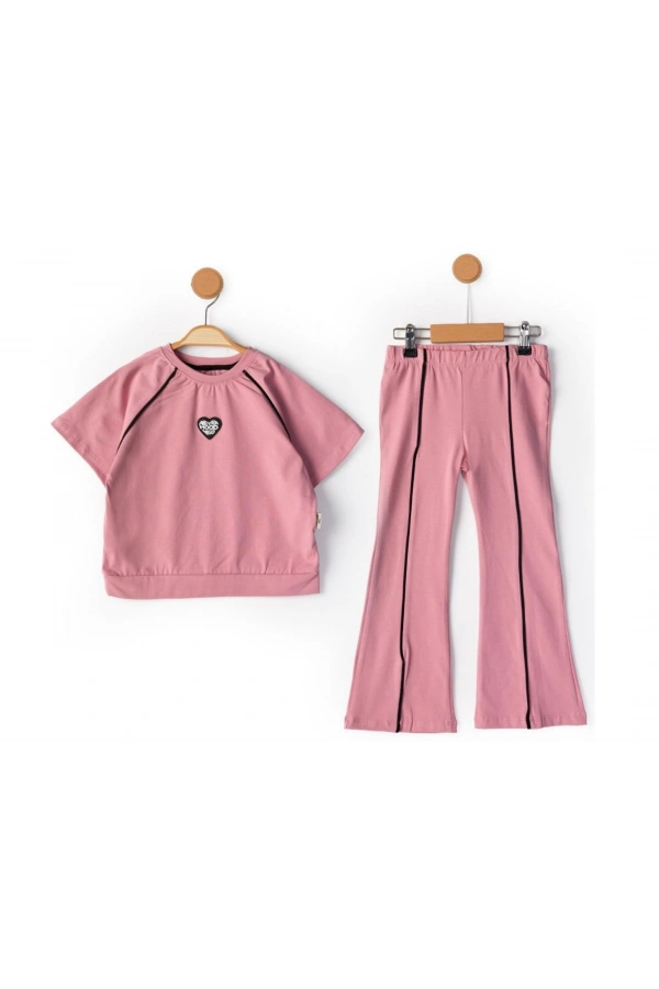 KALP DETAYLI İSPANYOL PAÇA KIZ TAKIM