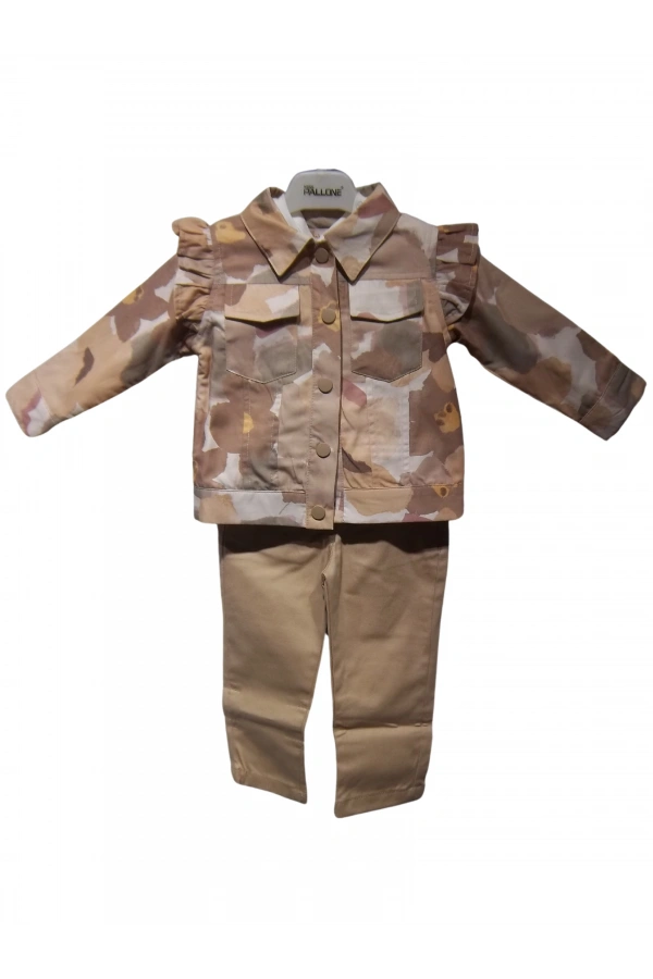 KAMUFLAJ DESENLİ CEKETLİ KIZ TAKIM