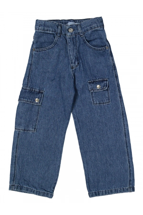 KARGO CEPLİ JEANS KIZ PANTOLON