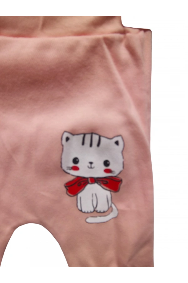 KEDİ BASKILI PATİKLİ KIZ TEK ALT