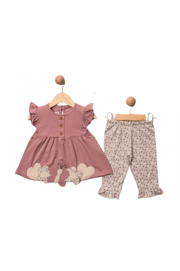 KELEBEK NAKIŞLI FIRFIRLI KIZ TAKIM