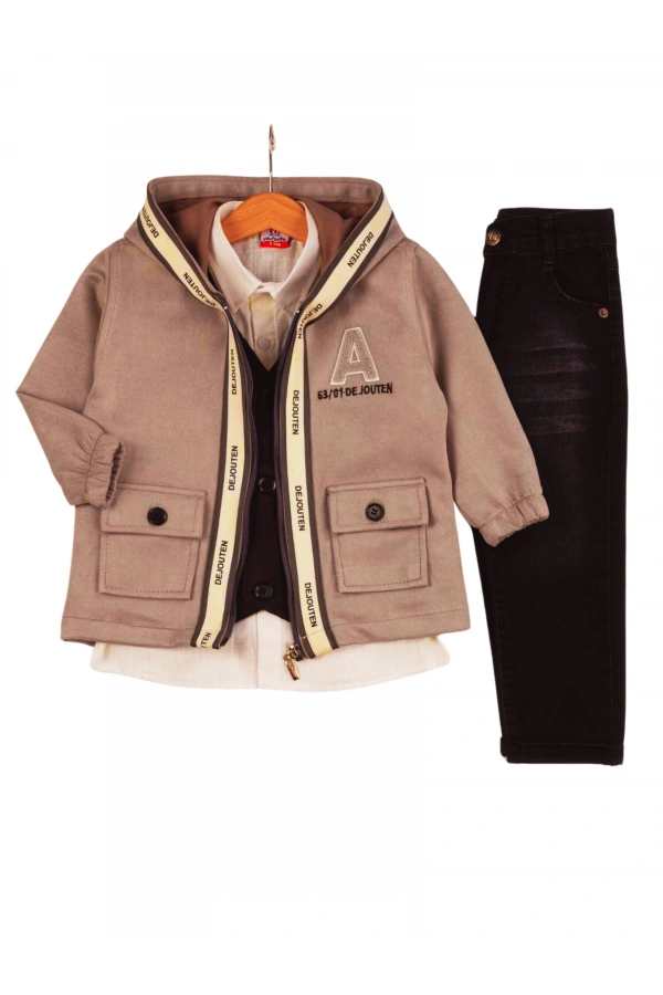 SÜLFÜR MONTLU YELEKLİ 4LÜ ERKEK TAKIM