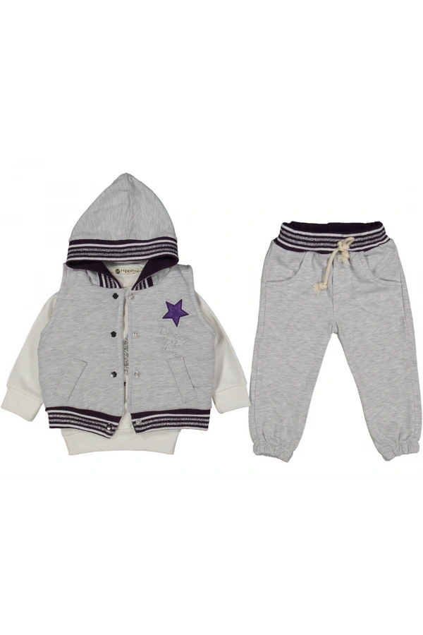 YILDIZ NAKIŞLI HIRKALI 3LÜ KIZ TAKIM