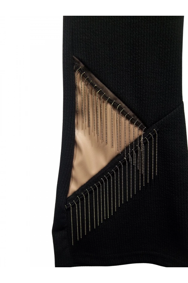 ZİNCİR DETAYLI FİTİLLİ KIZ PANTOLON