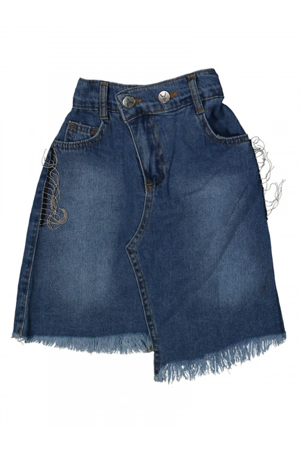 ZİNCİR DETAYLI JEANS ETEK