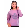ÇİÇEK NAKIŞLI KIZ SWEATSHIRT