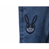 TAVŞAN NAKIŞLI TAŞ İŞLEMELİ JEANS KIZ PANTOLON