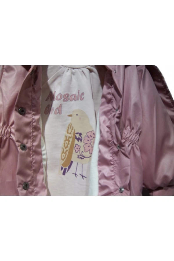 MOSAIC BIRD KAPÜŞONLU YAĞMURLUKLU KIZ TAKIM