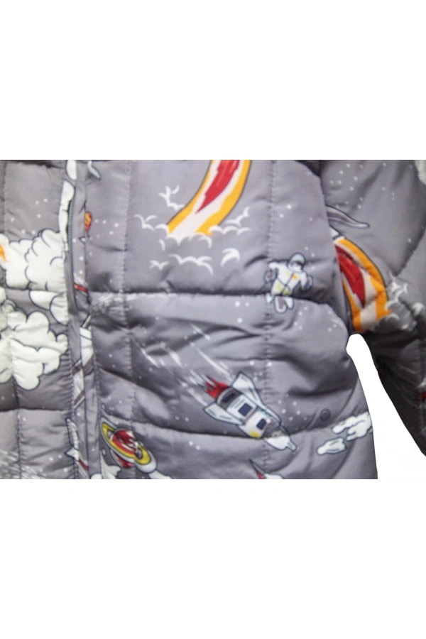 ROKET BASKILI ERKEK MONT