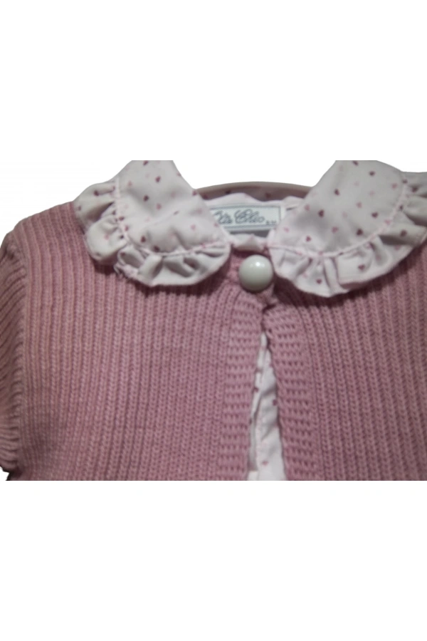 TRİKO HIRKALI YAKA DETAYLI KIZ TAKIM