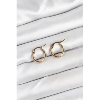 316L Çelik Gold Renk 12 mm Halka Kadın Küpe