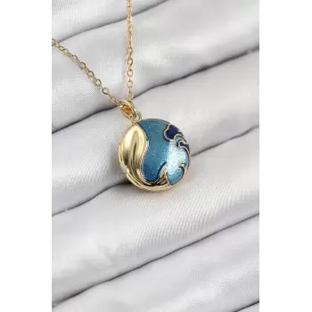 316L Çelik Açılabilr Kapaklı Deniz Model Gold Renk Kadın Kolye